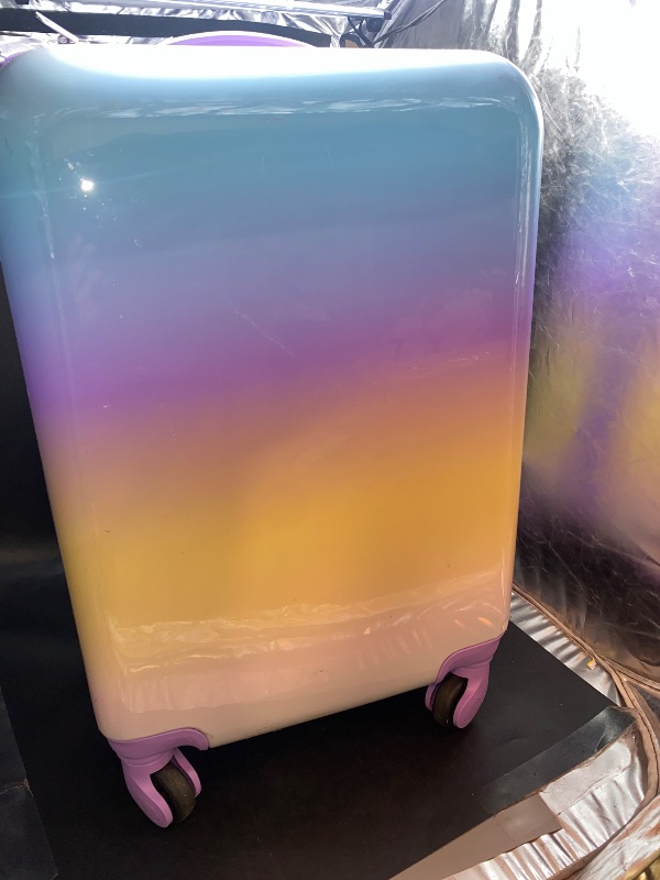 Photo 2 of Crckt Kids' Hardside Carry on Spinner Suitcase - Pastel Rainbow Ombre
