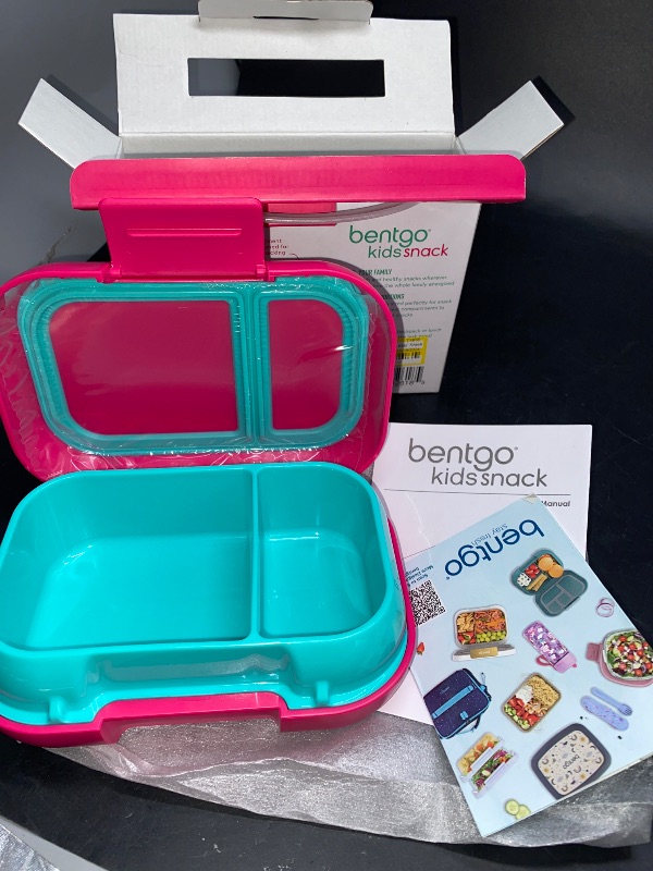 Photo 2 of BentGo® Kids Snack Container Fuchsia/Teal
