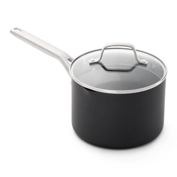 Photo 1 of Calphalon 3.5qt Hard-Anodized Nonstick Sauce Pan with Lid: Dishwasher-Safe, Gas & Electric Compatible, 10-Year Warranty
