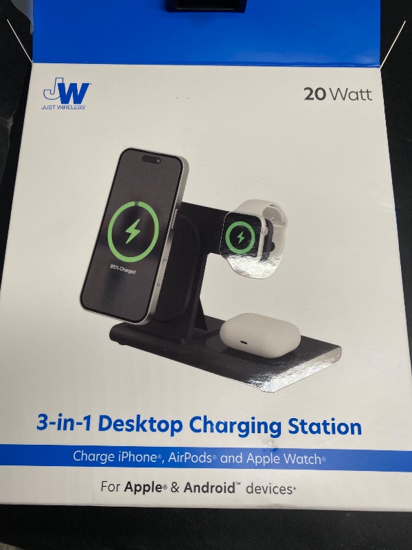 Photo 1 of JW 3-1  DESKTOP CHARGING STATION 20 WATT FOR APPLE AND ANDROID DEVICES 