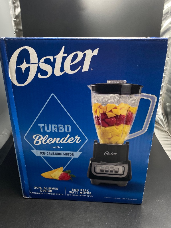 Photo 4 of FOR PARTS ONLY**Oster Turbo 5-Speed Countertop Blender Black: Licuadora Oster, Glass Jar, 1400W, Dishwasher-Safe, 6-Cup Capacity
