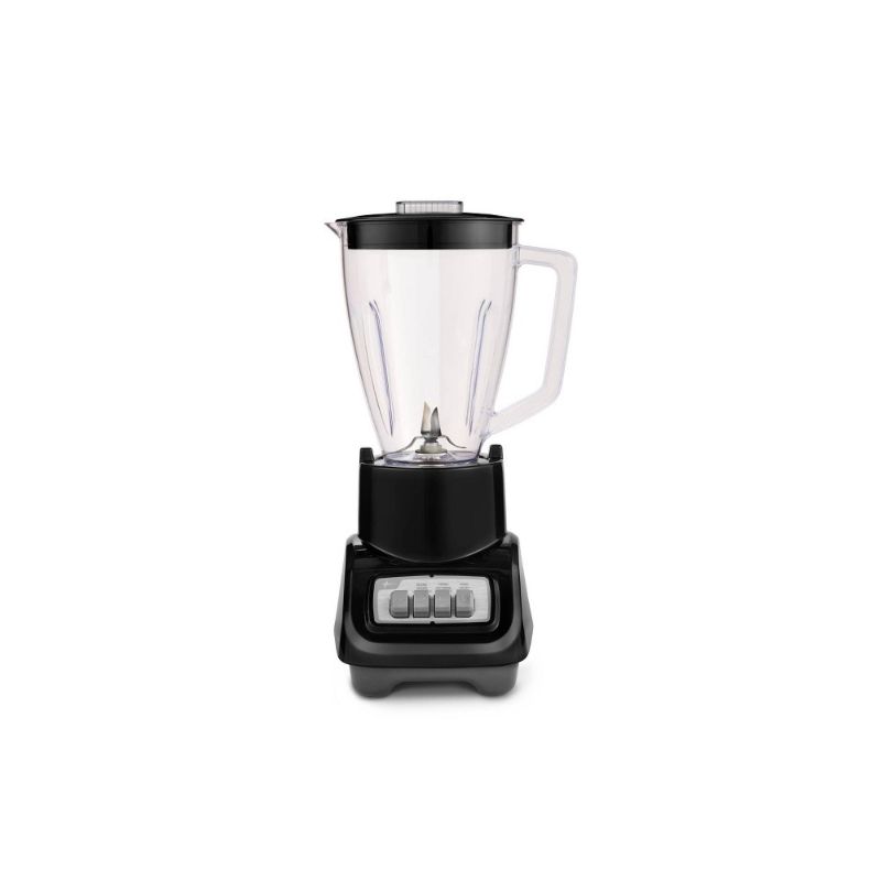 Photo 1 of FOR PARTS ONLY**Oster Turbo 5-Speed Countertop Blender Black: Licuadora Oster, Glass Jar, 1400W, Dishwasher-Safe, 6-Cup Capacity
