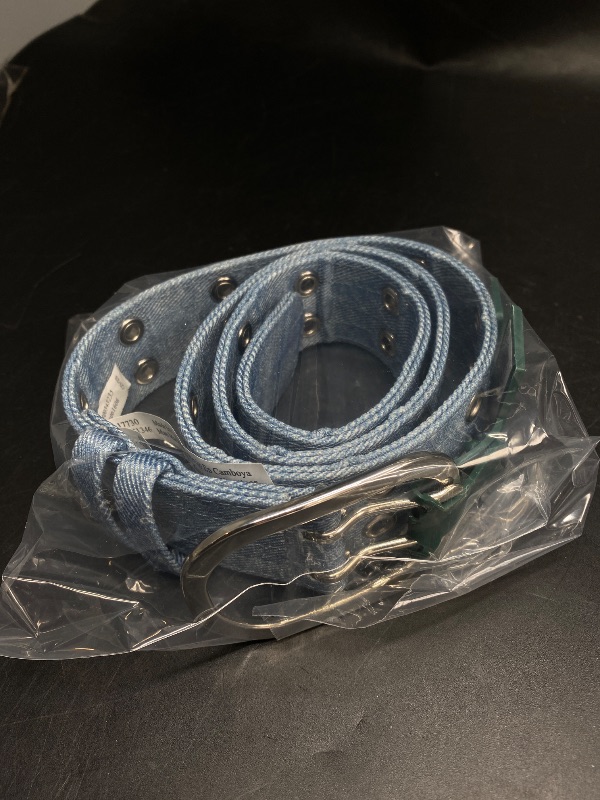 Photo 2 of SMALL-Women's Denim Grommet Belt - Wild Fable™ Blue S
