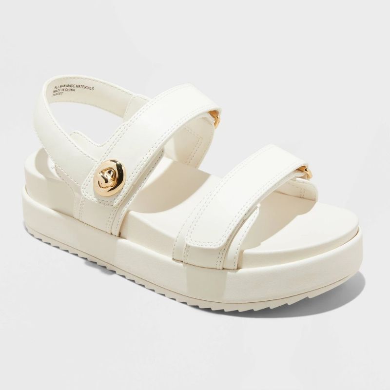 Photo 1 of SIZE 8-Women's Tanner Double Band Platform Sandals - a New Day™ Off-White 
