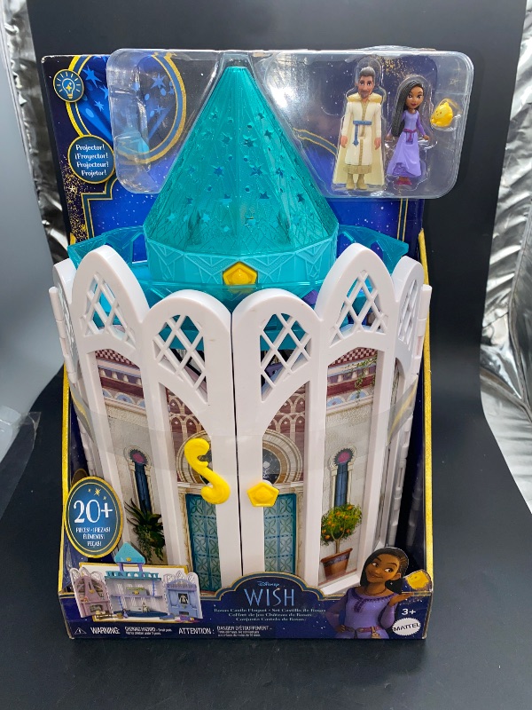 Photo 2 of SEALED BOX**Wish Rosas Castle Dollhouse Playset with 2 Posable Mini Dolls, Star Figure, 20 Accessories, Light-up Projection Dome & More, HPX38
