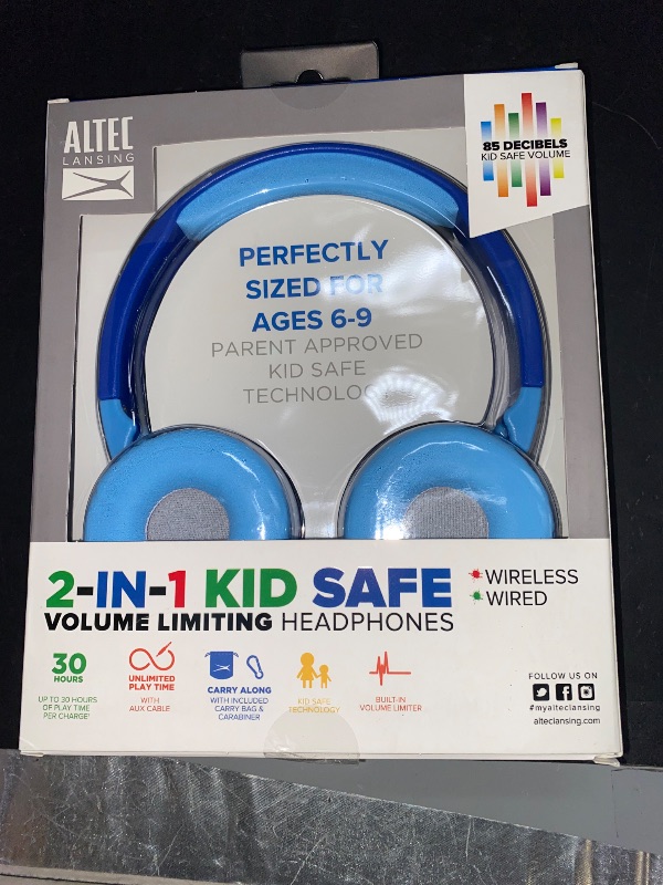 Photo 2 of 2 N 1-Light Blue Wireless Over the Head Headphone - 2-Tone
