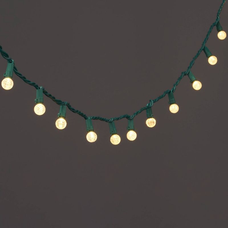 Photo 1 of 150ct LED Faceted Sphere Christmas String Lights Spool Warm White with Green Wire - Wondershop ?: Indoor/Outdoor Holiday Decor