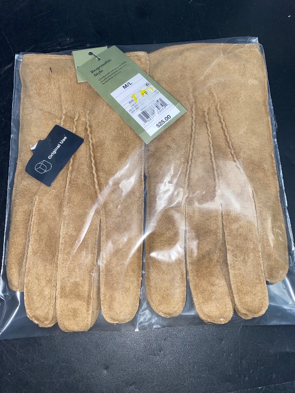 Photo 2 of M/L Men's Faux Shearling Suede Leather Gloves - Goodfellow & Co™ Tan 
