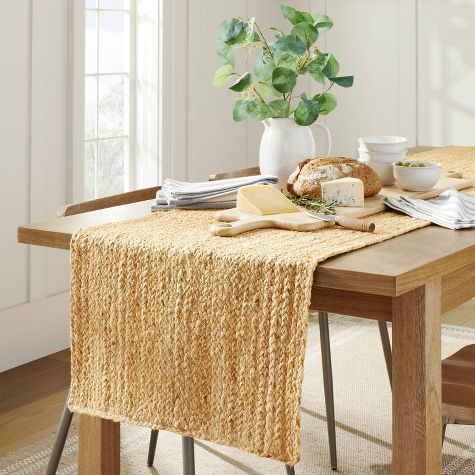 Photo 2 of 20"x90" Natural Jute Braided Table Runner - Hearth & Hand™ with Magnolia