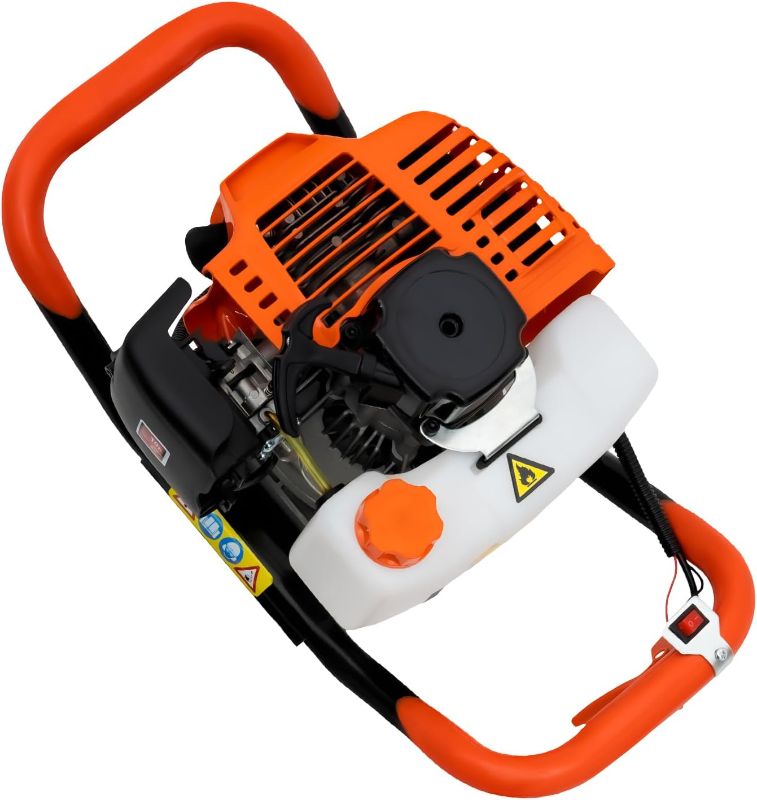 Photo 1 of 52 CC 2.3HP 2 Stroke Gas Powered Post Hole Digger Engine V-Type 1 Man Powerhead Machine Auger with Fuel Mixing Tank Plant Soil Digging (Note: This Model Only Includes 52CC Drill Motor, No Auger Bits)
