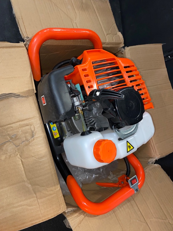 Photo 1 of 52 CC 2.3HP 2 Stroke Gas Powered Post Hole Digger Engine V-Type 1 Man Powerhead Machine Auger with Fuel Mixing Tank Plant Soil Digging (Note: This Model Only Includes 52CC Drill Motor, No Auger Bits)
