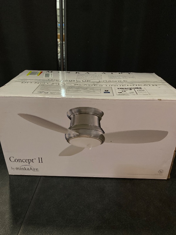 Photo 3 of NEW**NEW**Minka-Aire F518L-BN Concept II LED Brushed Nickel 44" Flush Mount Modern Ceiling Fan with Remote, Brushed Nickel (LED Light)
