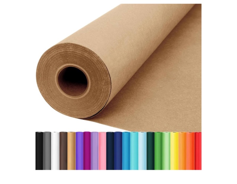 Photo 1 of SEALED PACKAGE**36" x 3600" (300') Brown Kraft Paper Roll, Gift Wrapping Paper for Craft Bulletin Board Art Decorative Paper Roll Christmas Bouquet Flower Table Covering Packing Shipping Moving Supplies 70GSM 50LB