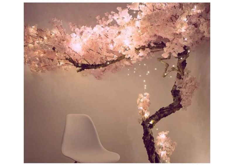 Photo 1 of Artificial Cherry Blossom Trees - 5 Feet Blossom Tree - Pink - Real Wood Stems and Lifelike Leaves Replica Artificial Plant