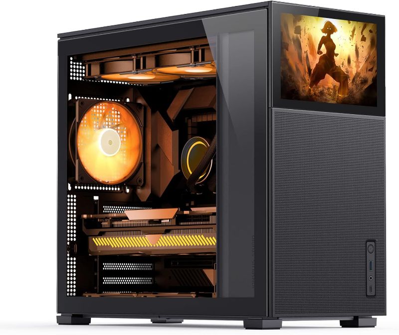 Photo 1 of JONSBO D41 MESH SC Black ATX Computer Case with Screen, ATX PC Case Mid Tower/Support RTX 4090(335-400mm) GPU 360/280AIO,Power ATX/SFX: 100mm-220mm Multiple Tool-Free Design,Black
