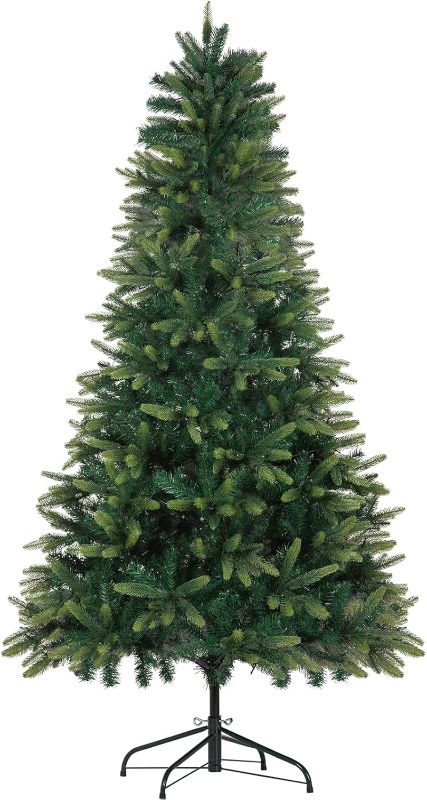 Photo 1 of Artificial Christmas Tree, 7FT Xmas Tree with Warm White & Multi-Color Lights, Holiday Tree Metal Hinged Christmas Tree for Home Party Decoration Indoor Outdoor Use
