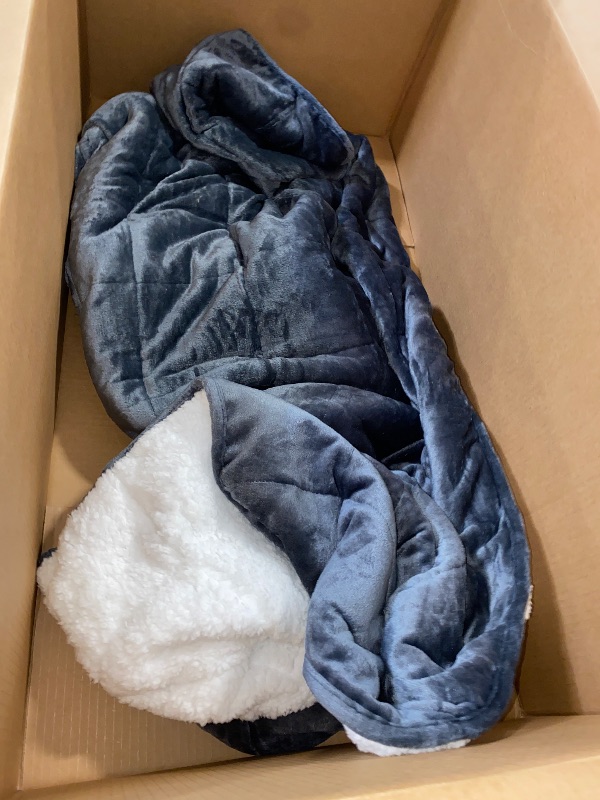 Photo 2 of Weighted Blanket Twin 20 Pounds, Adult Weighted Blankets with Soft Plush Flannel Fleece & Cozy Warm Sherpa for Sofa Bed, Microfiber Heavy Blanket Great for Calming, 48 x 72inches,Dark Grey