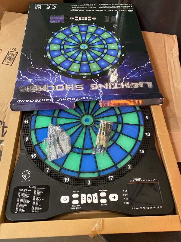 Photo 2 of BRAND NEW**Turnart Electronic Dart Board,13 inch Illuminated Segments Light Based Games Electric Dartboard for Adults Tested Tough Segment for Enhanced Durability Professional with Scoring
