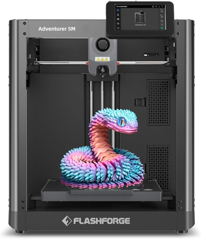 Photo 1 of BRAND NEW***FLASHFORGE Adventurer 5M 3D Printer with Fully Auto Leveling, Max 600mm/s High Speed Printing, 280°C Direct Extruder with 3S Detachable Nozzle, Core XY All Metal Structure, Print Size 220x220x220mm
