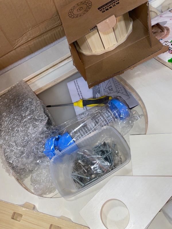 Photo 1 of Hamster Cage 32 inch Guinea Pig Cages Large Hamster Cages Enclosure and Habitats Mice & Rat Cage with Platform Openable Top Acrylic Sheets Wooden Chewproof Small Animal Cage for Hedgehog Mouse Gerbil
