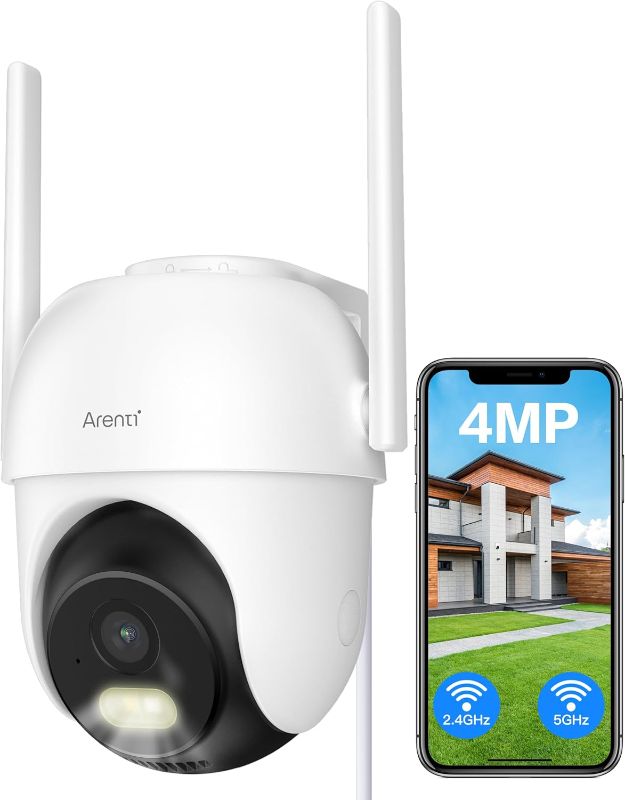 Photo 1 of ARENTI Security Camera Outdoor Wired, 24/7 Recording Surveillance Camera for Home Security, 5GHz/2.4GHz WiFi, Regular Patrol, 2K 4MP Resolution, 360° PTZ Motion Tracking(OP1)
