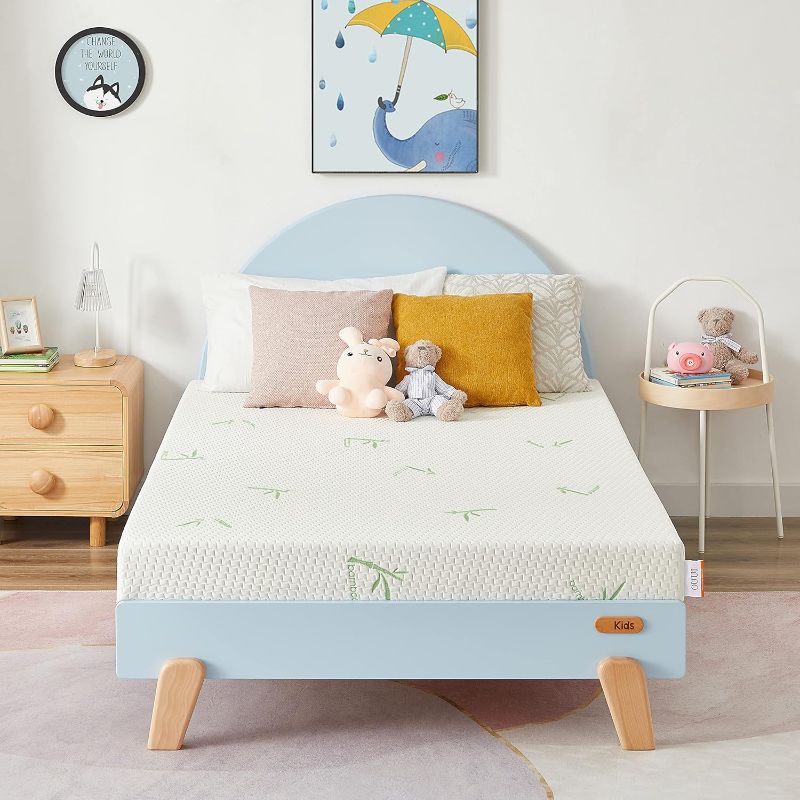 Photo 1 of Twin Mattress, 6 Inch Memory Foam Mattress in a Box for Kids with Breathable Bamboo Cover, Medium Firm Gel Mattress for Bunk Bed, Trundle Bed, CertiPUR-US Certified
