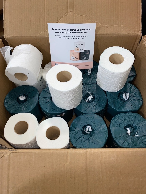 Photo 2 of Premium & Soft Bamboo Toilet Paper | 24 Mega Rolls, 3 ply & 350 Sheets | FSC Certified, PFAS Free, BPA Free, Septic Safe | Tree Free Toilet Tissues | Plastic Free Packaging
