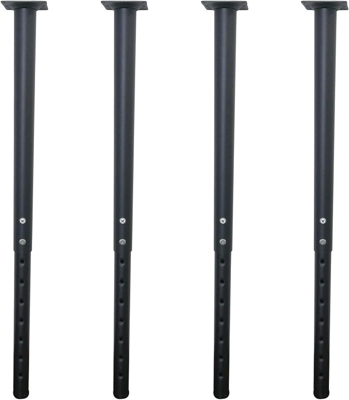 Photo 1 of Adjustable Table Legs 22-36 inch (55-90cm), Metal Desk Legs Ø42/38 mm with Screws, Telescopic Legs for Tabletops, DIY Desk, RV, Home and Office (4pcs, Black)
