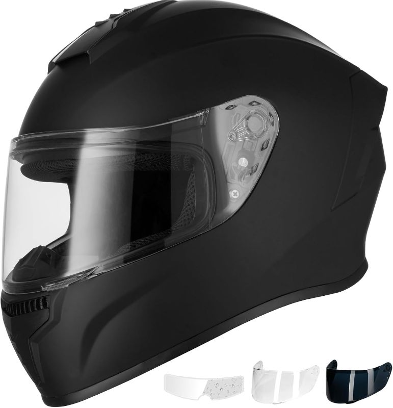 Photo 1 of BRAND NEW**Favoto Motorcycle Full Face Helmet DOT Approved, Lightweight ABS Shell, Anti-Fog Film Included, cascos para motos Street Bike Helmet for Adults
