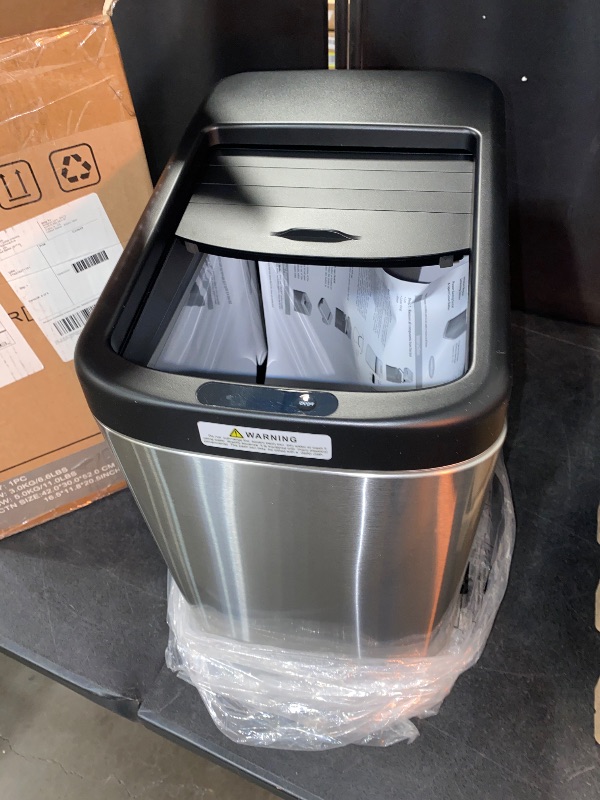 Photo 2 of BRAND NEW**ELLO&ALLO 30 Liter 8 Gallon Touchless Rectangular Automatic Motion Sensor Trash Can for Kitchen, Brushed Stainless Steel Finish
