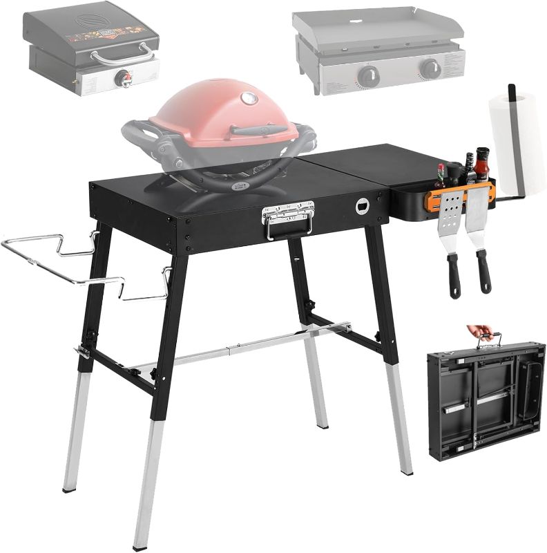 Photo 1 of BRAND NEW**Foldable Portable Grill Table Fits 17" Or 22" Blackstone Griddle Stand, Ninja Grill Stand: Adjustable Leg with Trash Holder Perfect Blackstone Stand Accessories for Outdoor Cooking Camping
