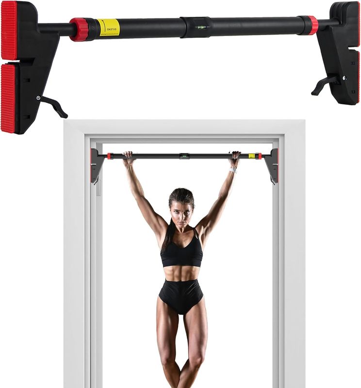 Photo 1 of FICTOR Door Pull up Bar for Doorway, Strength Training Equipment, Adjustable Door Frame, Non-slip Chin up Bar for Home Gym, with No Screw Installation
