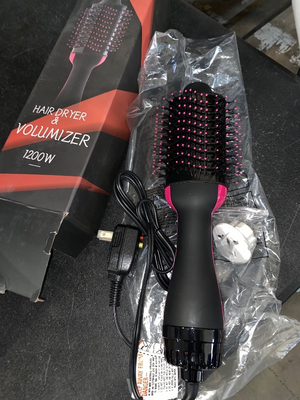 Photo 1 of Dual Voltage Hair Dryer Brush with European Plug, Blow Dryer Brush for European Travel, 110V-120V/220V-240V Hot Air Brush and Styler Volumizer with Negative Ion Anti-frizz
