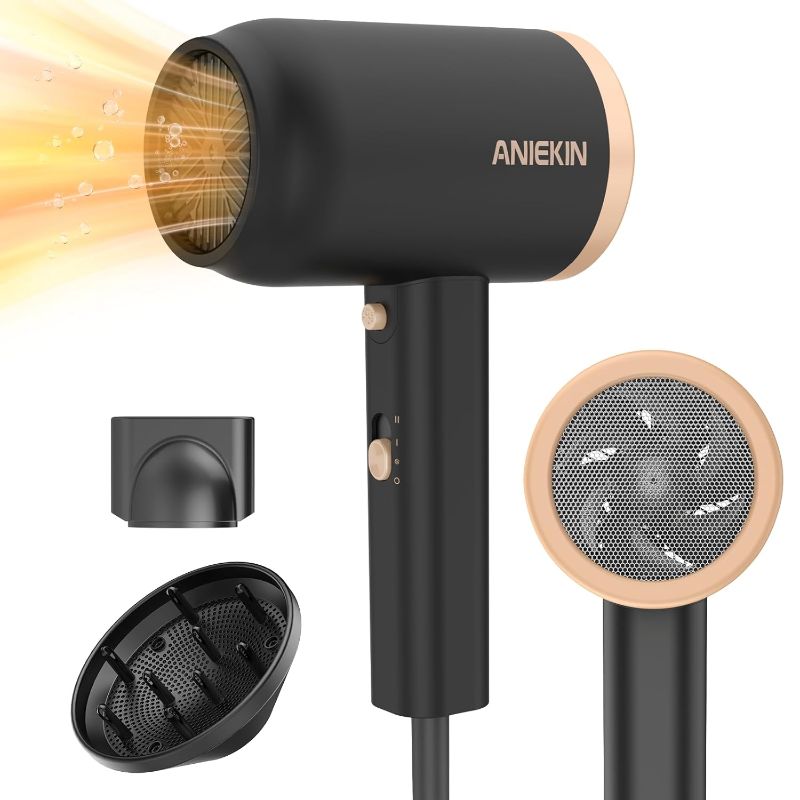 Photo 1 of ANIEKIN Hair Dryer, 1875 Watts Fast Drying Blow Dryer with Diffuser and Concentrator, Compact Lightweight Hair Dryer for Women and Men FACTORY SEALED**
