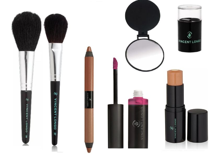 Photo 1 of  Vincent Longo Cosmetics- 1 Caramel Illumina Concealer Pencil, 1 Ardensa Contour Stick, 1 BABY BOO Lip/Cheek Gel Stick, 1 Powder Brush, 1 Blush Brush, 1 Compact Mirror, & 2 Sharpeners New