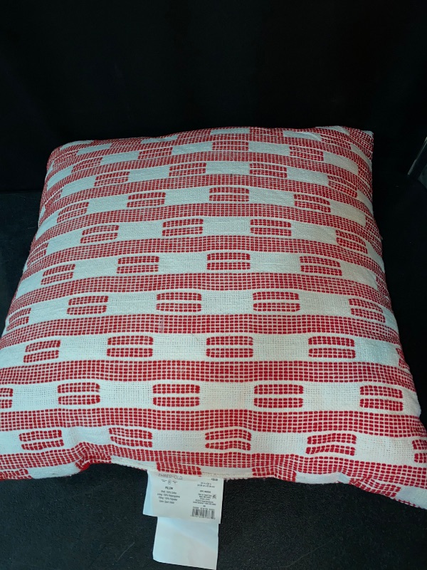 Photo 2 of Oversized Dash Square Throw Pillow Ivory/Red - Threshold 