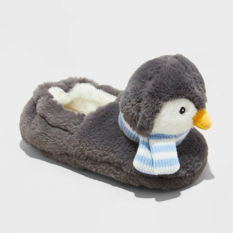 Photo 1 of SIZE- 7T-8T Toddler Holiday Penguin Character Slippers - Wondershop™ Gray 
