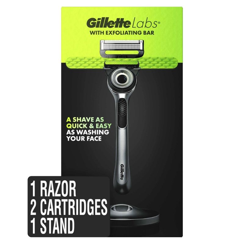 Photo 1 of Gillette Labs with Exfoliating Bar Razor for Men - 1 Razor, 1 Razor Stand, 2 Cartridges
