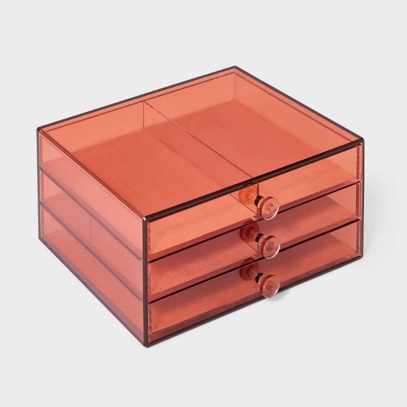 Photo 1 of Acrylic Three Drawer Organizer Jewelry Box - a New Day™ Rose Pink
