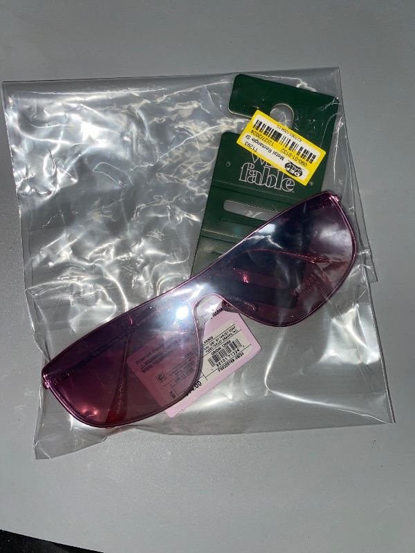 Photo 2 of Metal Rectangle Shield Sunglasses - Wild Fable™ Pink
