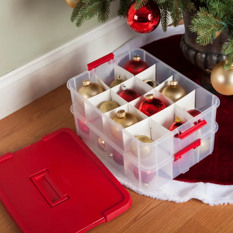 Photo 1 of Sterilite 24 Compartment Stack & Carry Christmas Ornament Storage Box