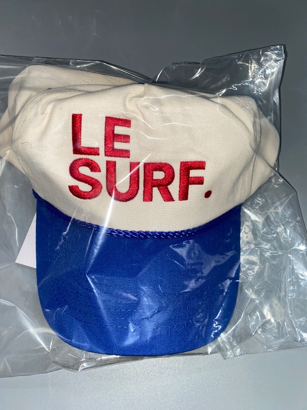 Photo 2 of LE SURF Vintage Leisure Iconic Cream/Red/Blue Snapback One Size Fits All Hat NWT
