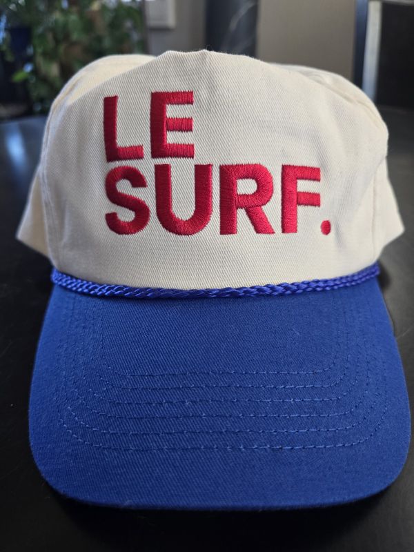 Photo 1 of LE SURF Vintage Leisure Iconic Cream/Red/Blue Snapback One Size Fits All Hat NWT
