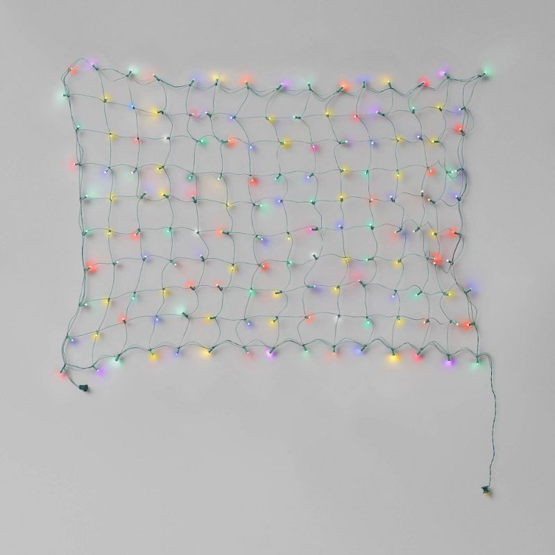 Photo 1 of 4'x6' Concave LED Indoor Outdoor Christmas Net String Lights Multicolor with Green Wire - Wondershop™
