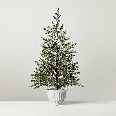 Photo 1 of 42" Faux Spruce Tree in Fluted Porch Pot - Hearth & Hand  with Magnolia: Artificial Floor Plant, Indoor/Outdoor Decor