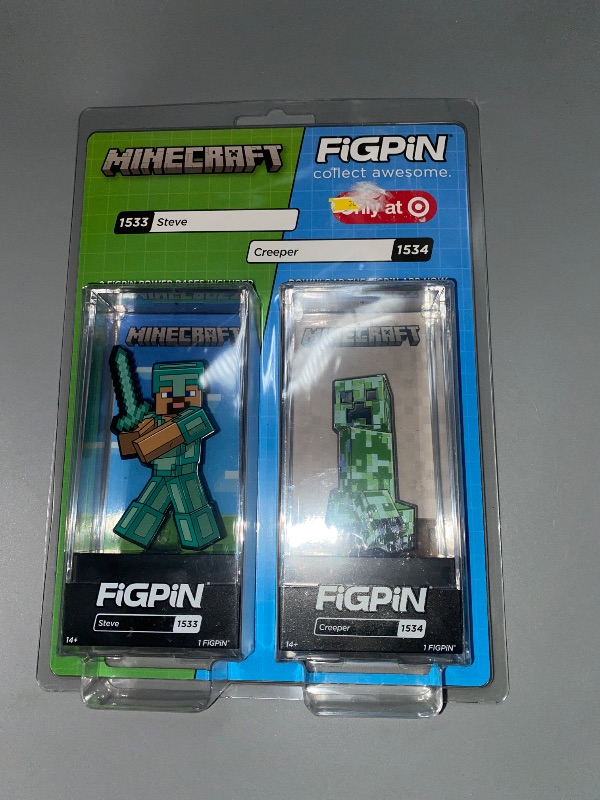 Photo 2 of FiGPin Minecraft 2pk - Steve and Creeper
