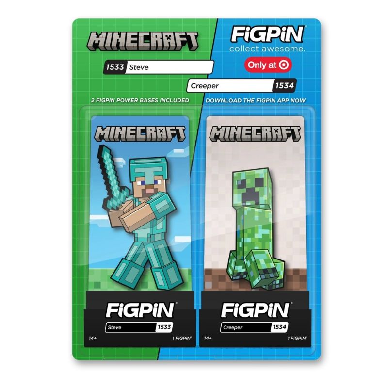 Photo 1 of FiGPin Minecraft 2pk - Steve and Creeper
