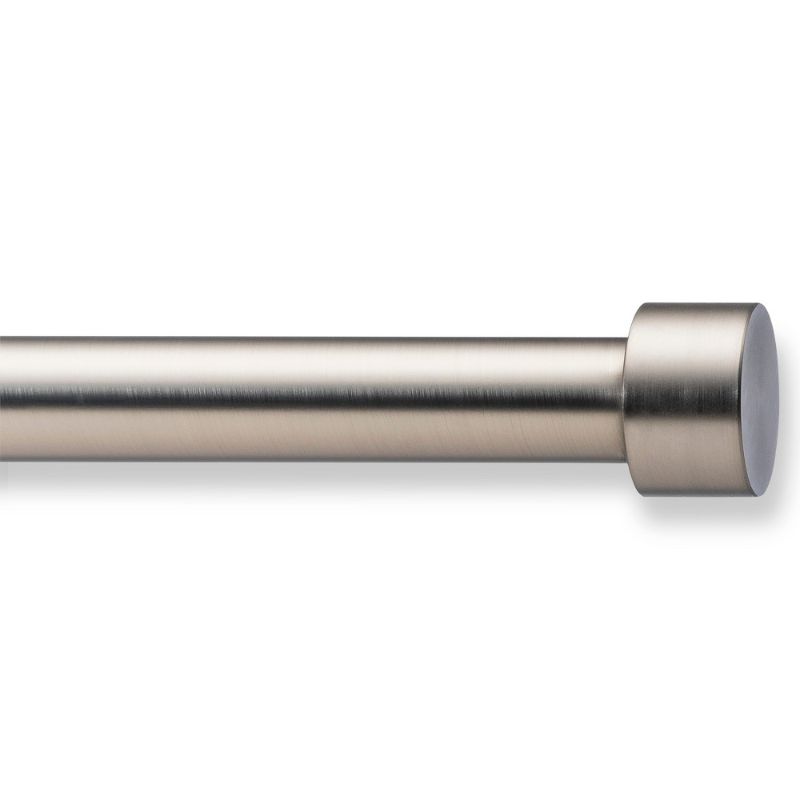 Photo 1 of 36"-66" Dauntless Curtain Rod Brushed Nickel - Threshold™: Adjustable Steel, Single Rod, 20lb Capacity, Silver
