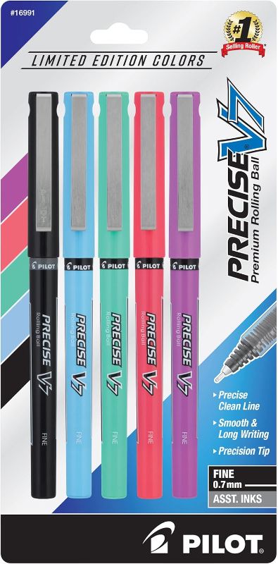 Photo 1 of Pilot 16991 Precise V7 Roller Ball Pen, Stick, Fine 0.7 Mm, Limited Edition Assorted Ink And Barrel Colors, 5/pack
