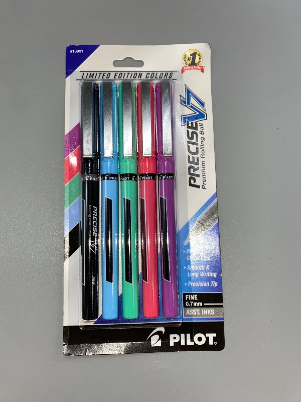 Photo 2 of Pilot 16991 Precise V7 Roller Ball Pen, Stick, Fine 0.7 Mm, Limited Edition Assorted Ink And Barrel Colors, 5/pack
